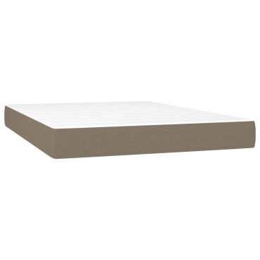 vidaXL Κρεβάτι Boxspring με Στρώμα Taupe 140x200cm Υφασμάτινο 1 τεμ. - Διπλό