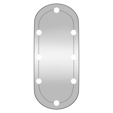 vidaXL Καθρέφτης Τοίχου Οβάλ με Φώτα LED 30x70 εκ. από Γυαλί