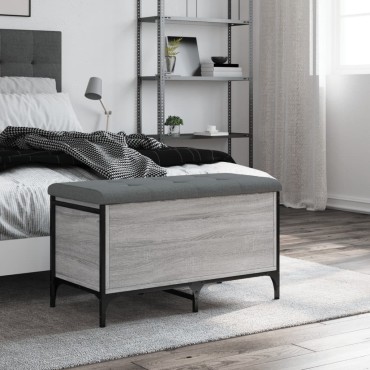 vidaXL Παγκάκι Αποθήκευσης Γκρι Sonoma 82x42x45cm Επεξεργασμένο Ξύλο 1 τεμ.