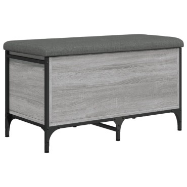vidaXL Παγκάκι Αποθήκευσης Γκρι Sonoma 82x42x45cm Επεξεργασμένο Ξύλο 1 τεμ.