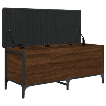 vidaXL Παγκάκι Αποθήκευσης Καφέ Δρυς 102x42x45cm από Επεξ. Ξύλο 1 τεμ.