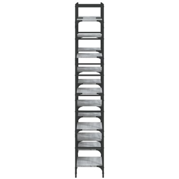 vidaXL Βιβλιοθήκη Γκρι Sonoma 127,5x28,5x172,5cm Επεξεργασμένο Ξύλο 1 τεμ.