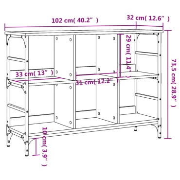 vidaXL Μπουφές Γκρι Sonoma 102x32x73,5cm από Επεξεργασμένο Ξύλο 1 τεμ.