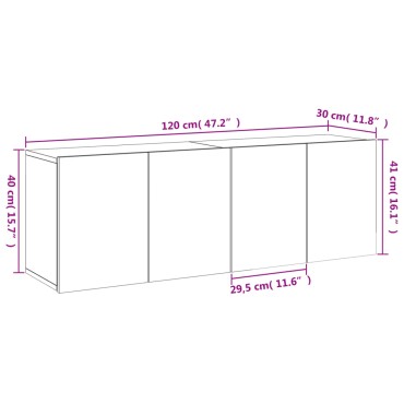 vidaXL Ντουλάπια Τοίχου Τηλεόρασης 2 τεμ. Sonoma Δρυς 60x30x41cm