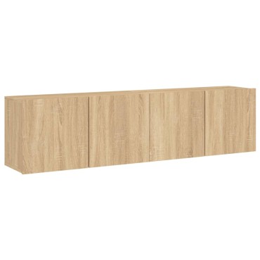 vidaXL Ντουλάπια Τοίχου Τηλεόρασης 2 τεμ. Sonoma Δρυς 80x30x41cm