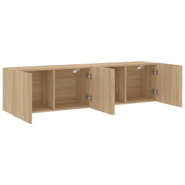 vidaXL Ντουλάπια Τοίχου Τηλεόρασης 2 τεμ. Sonoma Δρυς 80x30x41cm