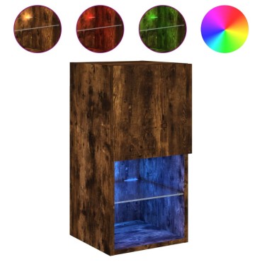 vidaXL Έπιπλο Τηλεόρασης με LED Καπνιστή Δρυς 30,5x30x60cm