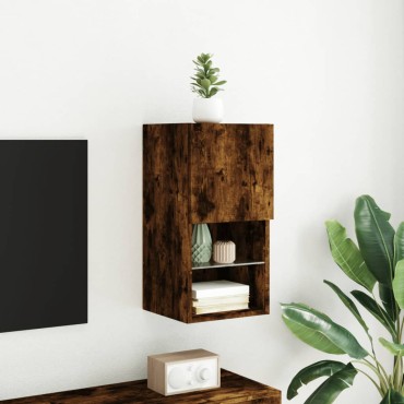 vidaXL Έπιπλο Τηλεόρασης με LED Καπνιστή Δρυς 30,5x30x60cm