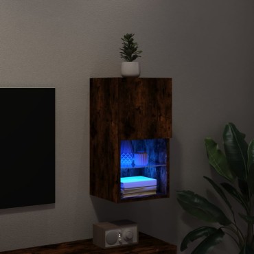 vidaXL Έπιπλο Τηλεόρασης με LED Καπνιστή Δρυς 30,5x30x60cm