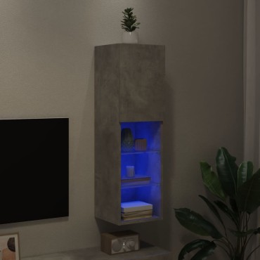 vidaXL Έπιπλο Τηλεόρασης με LED Γκρι Σκυροδέματος 30,5x30x102cm