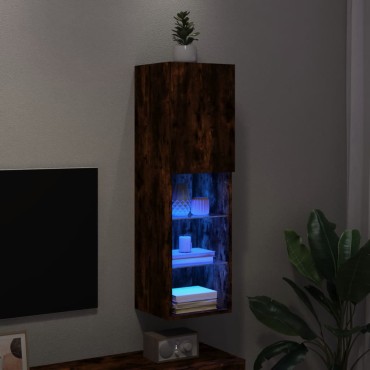 vidaXL Έπιπλο Τηλεόρασης με LED Καπνιστή Δρυς 30,5x30x102cm