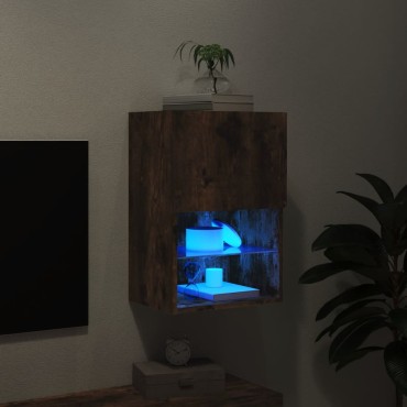 vidaXL Έπιπλο Τηλεόρασης με LED Καπνιστή Δρυς 40,5x30x60cm