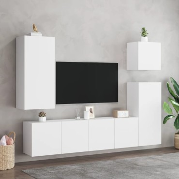 vidaXL Έπιπλα Τοίχου Τηλεόρασης 2 τεμ. Λευκά 80x30x41cm