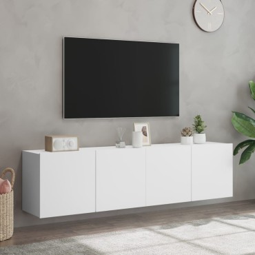vidaXL Έπιπλα Τοίχου Τηλεόρασης 2 τεμ. Λευκά 80x30x41cm