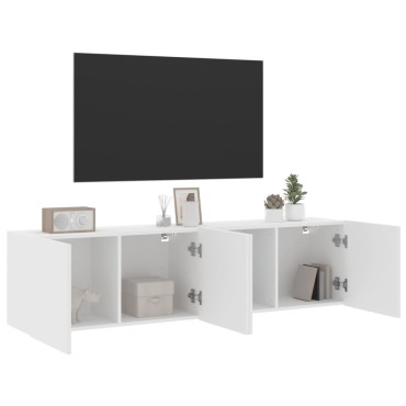 vidaXL Έπιπλα Τοίχου Τηλεόρασης 2 τεμ. Λευκά 80x30x41cm