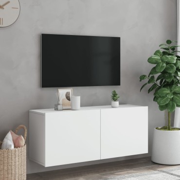 vidaXL Ντουλάπι Τοίχου Τηλεόρασης Λευκό 100x30x41cm