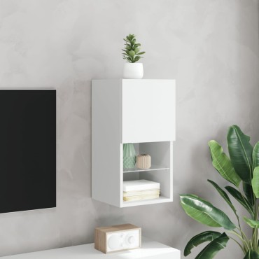 vidaXL Ντουλάπι Τηλεόρασης με LED Λευκό 30,5x30x60cm