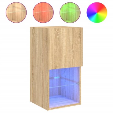 vidaXL Έπιπλο Τηλεόρασης με LED Sonoma Δρυς 30,5x30x60cm