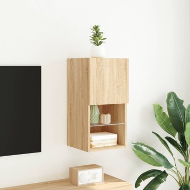 vidaXL Έπιπλο Τηλεόρασης με LED Sonoma Δρυς 30,5x30x60cm