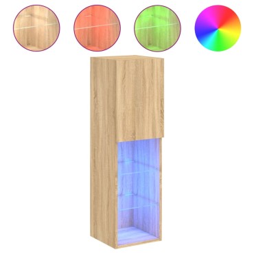 vidaXL Έπιπλο Τηλεόρασης με LED Sonoma Δρυς 30,5x30x102cm