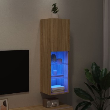 vidaXL Έπιπλο Τηλεόρασης με LED Sonoma Δρυς 30,5x30x102cm