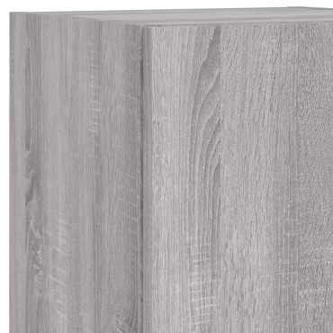 vidaXL Έπιπλο Τηλεόρασης με LED Γκρι Sonoma 30,5x30x102cm