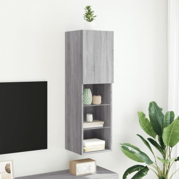vidaXL Έπιπλο Τηλεόρασης με LED Γκρι Sonoma 30,5x30x102cm