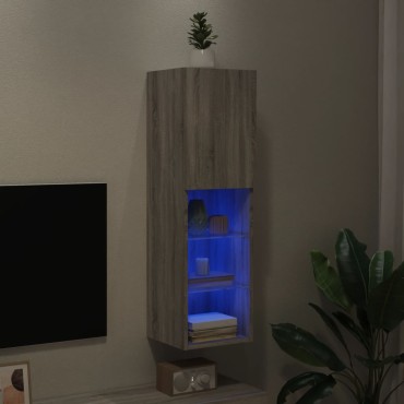 vidaXL Έπιπλο Τηλεόρασης με LED Γκρι Sonoma 30,5x30x102cm