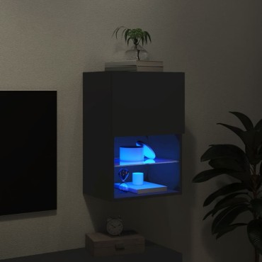 vidaXL Έπιπλο Τηλεόρασης με LED Μαύρο 40,5x30x60cm