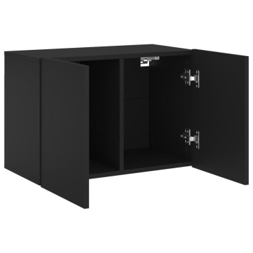 vidaXL Ντουλάπι Τοίχου Τηλεόρασης Μαύρο 60x30x41cm