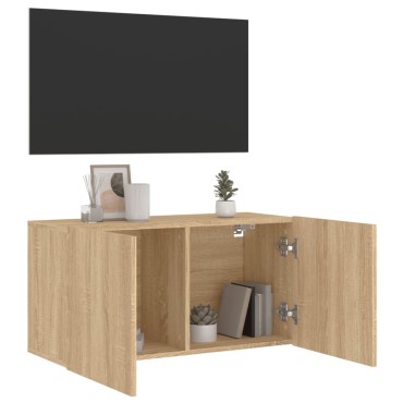 vidaXL Ντουλάπι Τοίχου Τηλεόρασης Sonoma Δρυς 80x30x41cm