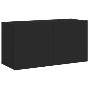 vidaXL Ντουλάπι Τοίχου Τηλεόρασης Μαύρο 80x30x41cm
