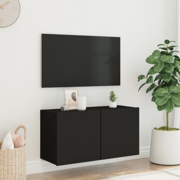 vidaXL Ντουλάπι Τοίχου Τηλεόρασης Μαύρο 80x30x41cm