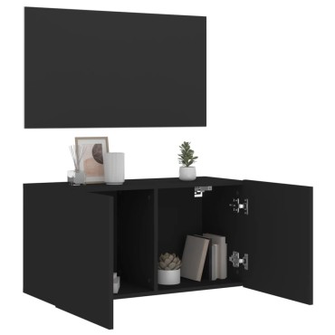 vidaXL Ντουλάπι Τοίχου Τηλεόρασης Μαύρο 80x30x41cm