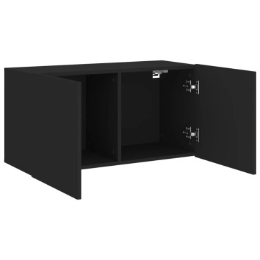 vidaXL Ντουλάπι Τοίχου Τηλεόρασης Μαύρο 80x30x41cm