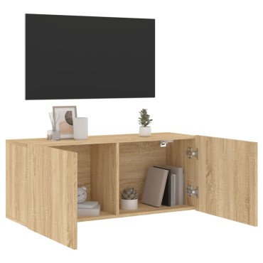 vidaXL Ντουλάπι Τοίχου Τηλεόρασης Sonoma Δρυς 100x30x41cm