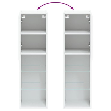 vidaXL Έπιπλο Τηλεόρασης με LED Λευκό 30,5x30x102cm