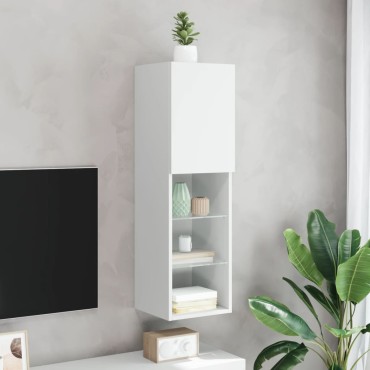vidaXL Έπιπλο Τηλεόρασης με LED Λευκό 30,5x30x102cm
