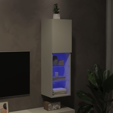 vidaXL Έπιπλο Τηλεόρασης με LED Λευκό 30,5x30x102cm