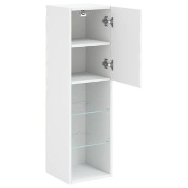 vidaXL Έπιπλο Τηλεόρασης με LED Λευκό 30,5x30x102cm