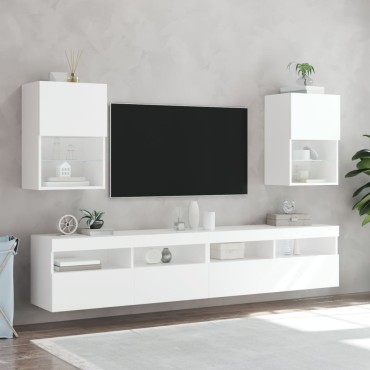 vidaXL Έπιπλο Τηλεόρασης με LED Λευκό 40,5x30x60cm