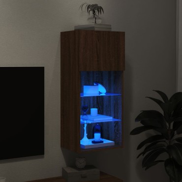 vidaXL Έπιπλο Τηλεόρασης με LED Καφέ Δρυς 40,5x30x90cm