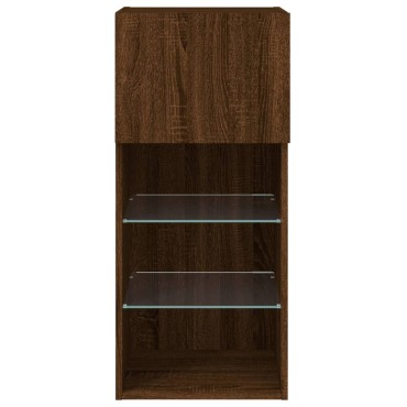 vidaXL Έπιπλο Τηλεόρασης με LED Καφέ Δρυς 40,5x30x90cm