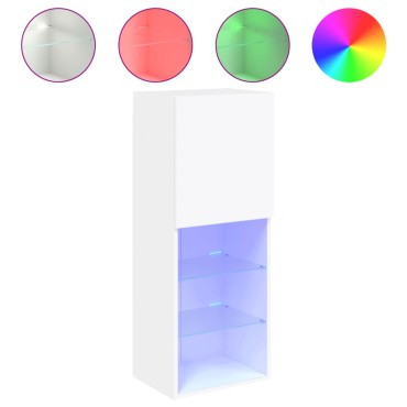 vidaXL Έπιπλο Τηλεόρασης με LED Λευκό 40,5x30x102cm