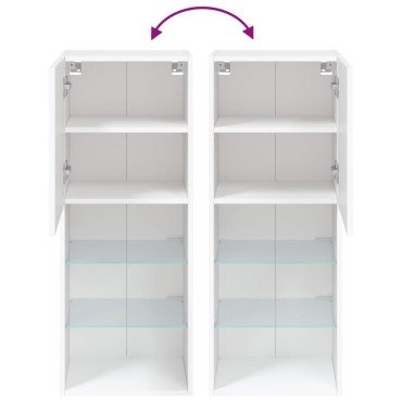 vidaXL Έπιπλο Τηλεόρασης με LED Λευκό 40,5x30x102cm