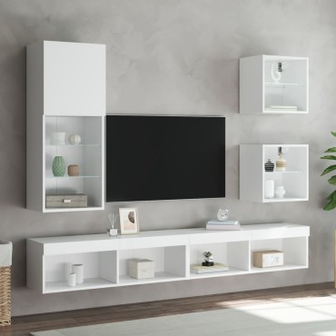 vidaXL Έπιπλο Τηλεόρασης με LED Λευκό 40,5x30x102cm