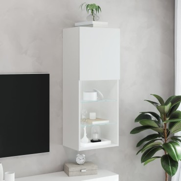vidaXL Έπιπλο Τηλεόρασης με LED Λευκό 40,5x30x102cm