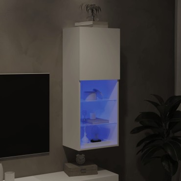 vidaXL Έπιπλο Τηλεόρασης με LED Λευκό 40,5x30x102cm