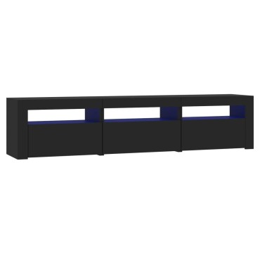 vidaXL Έπιπλο Τηλεόρασης με LED Μαύρο 180x35x40cm