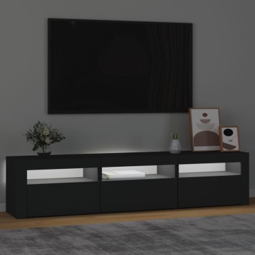 vidaXL Έπιπλο Τηλεόρασης με LED Μαύρο 180x35x40cm